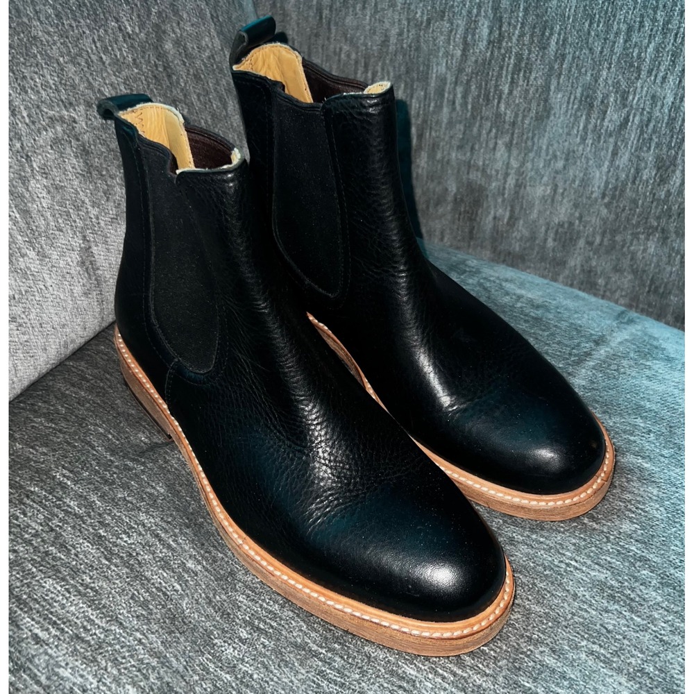 NOS Will Leather Goods Black Leather Chelsea Boots Size 9.5 Ankle Booties Womens